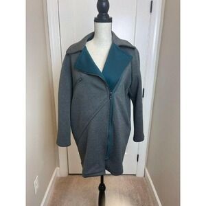 Asos Jacket Coat Heathered Gray Zip Up Long Sleeve Sz 8 Med